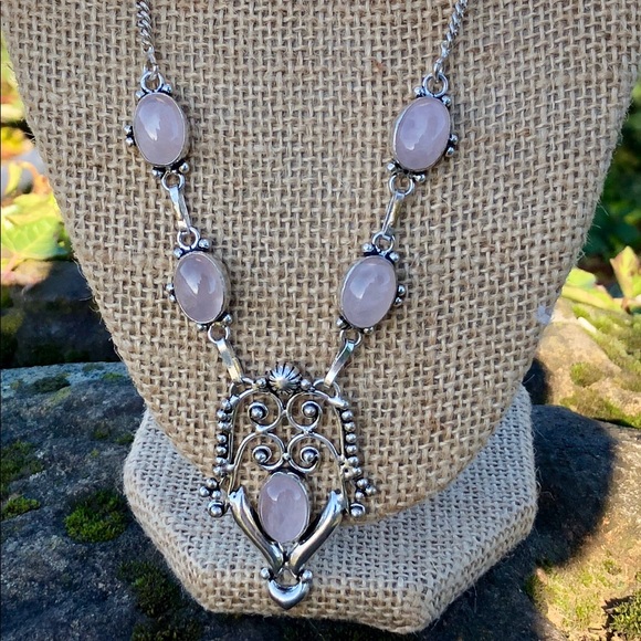 SOLD Rose quartz necklace - Picture 4 of 8
